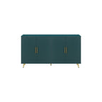 Meuble TV et buffet à 4 portes Bleu marine / Blanc antique, compatible avec un téléviseur jusqu'à 65 po
