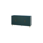 Meuble TV et buffet à 4 portes Bleu marine / Blanc antique, compatible avec un téléviseur jusqu'à 65 po