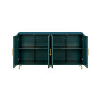 Meuble TV et buffet à 4 portes Bleu marine / Blanc antique, compatible avec un téléviseur jusqu'à 65 po