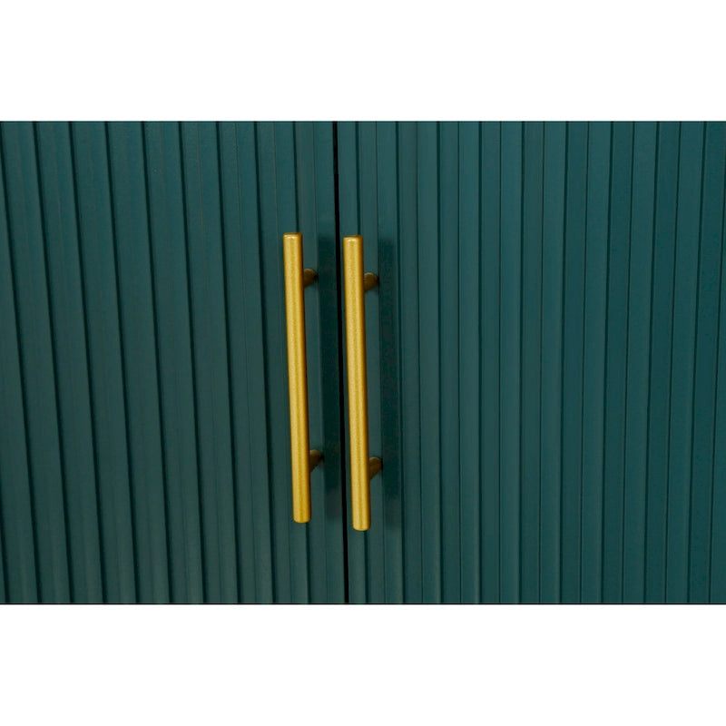 Meuble TV et buffet à 4 portes Bleu marine / Blanc antique, compatible avec un téléviseur jusqu'à 65 po