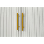 Meuble TV et buffet à 4 portes Bleu marine / Blanc antique, compatible avec un téléviseur jusqu'à 65 po