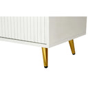 Meuble TV et buffet à 4 portes Bleu marine / Blanc antique, compatible avec un téléviseur jusqu'à 65 po