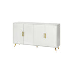 Meuble TV et buffet à 4 portes Bleu marine / Blanc antique, compatible avec un téléviseur jusqu'à 65 po