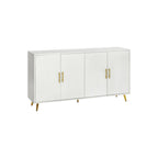 Meuble TV et buffet à 4 portes Bleu marine / Blanc antique, compatible avec un téléviseur jusqu'à 65 po
