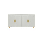 Meuble TV et buffet à 4 portes Bleu marine / Blanc antique, compatible avec un téléviseur jusqu'à 65 po