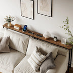 Console étroite gris/marron/noir avec prises, Minimaliste, 1 personne