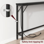 Console étroite gris/marron/noir avec prises, Minimaliste, 1 personne