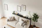 Console étroite gris/marron/noir avec prises, Minimaliste, 1 personne