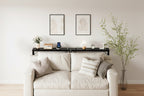 Console étroite gris/marron/noir avec prises, Minimaliste, 1 personne