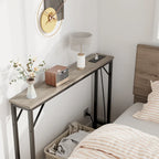 Console étroite gris/marron/noir avec prises, Minimaliste, 1 personne