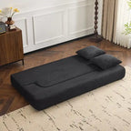 Canapé modulable noir / gris clair avec pouf, convertible, 2–3 places