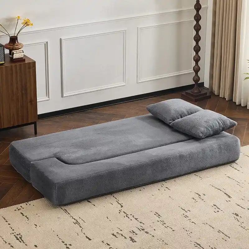 Canapé modulable noir / gris clair avec pouf, convertible, 2–3 places