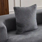 Canapé modulable noir / gris clair avec pouf, convertible, 2–3 places