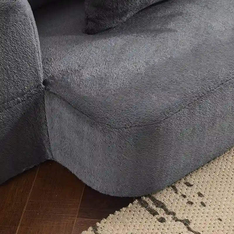 Canapé modulable noir / gris clair avec pouf, convertible, 2–3 places