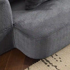 Canapé modulable noir / gris clair avec pouf, convertible, 2–3 places