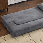 Canapé modulable noir / gris clair avec pouf, convertible, 2–3 places