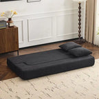 Canapé modulable noir / gris clair avec pouf, convertible, 2–3 places