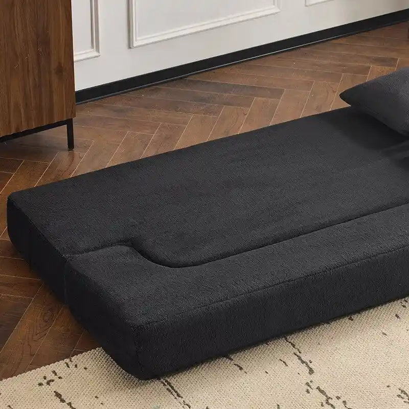 Canapé modulable noir / gris clair avec pouf, convertible, 2–3 places