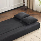Canapé modulable noir / gris clair avec pouf, convertible, 2–3 places