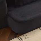 Canapé modulable noir / gris clair avec pouf, convertible, 2–3 places