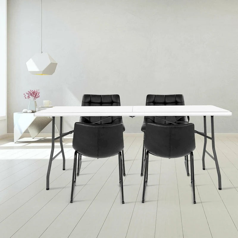 Table pliable Off-White | Plateau en PEHD | 8 places