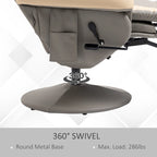 Fauteuil inclinable manuel en cuir synthétique gris, 1 place, pivotant à 360°