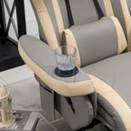 Fauteuil inclinable manuel en cuir synthétique gris, 1 place, pivotant à 360°