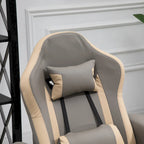 Fauteuil inclinable manuel en cuir synthétique gris, 1 place, pivotant à 360°