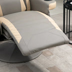 Fauteuil inclinable manuel en cuir synthétique gris, 1 place, pivotant à 360°