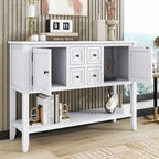 Buffet Blanc | 4 Tiroirs + 2 Armoires | Pour 1