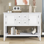 Buffet Blanc | 4 Tiroirs + 2 Armoires | Pour 1