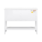 Buffet Blanc | 4 Tiroirs + 2 Armoires | Pour 1