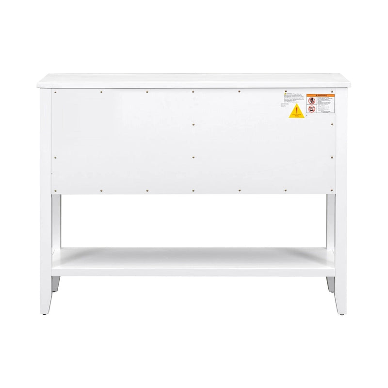 Buffet Blanc | 4 Tiroirs + 2 Armoires | Pour 1