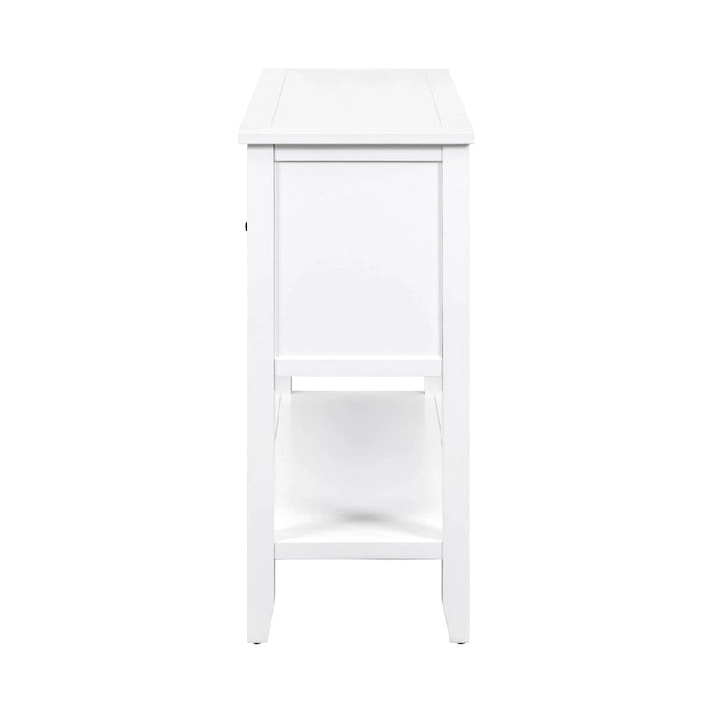 Buffet Blanc | 4 Tiroirs + 2 Armoires | Pour 1