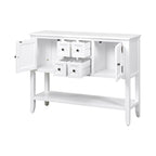 Buffet Blanc | 4 Tiroirs + 2 Armoires | Pour 1