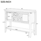 Buffet Blanc | 4 Tiroirs + 2 Armoires | Pour 1