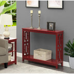 Table console avec étagère, 2 niveaux, montage par 1 personne, couleur expresso/blanc/noir