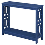 Table console avec étagère, 2 niveaux, montage par 1 personne, couleur expresso/blanc/noir