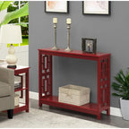 Table console avec étagère, 2 niveaux, montage par 1 personne, couleur expresso/blanc/noir