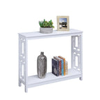 Table console avec étagère, 2 niveaux, montage par 1 personne, couleur expresso/blanc/noir
