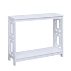 Table console avec étagère, 2 niveaux, montage par 1 personne, couleur expresso/blanc/noir
