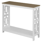 Table console avec étagère, 2 niveaux, montage par 1 personne, couleur expresso/blanc/noir