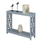 Table console avec étagère, 2 niveaux, montage par 1 personne, couleur expresso/blanc/noir