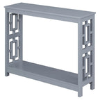 Table console avec étagère, 2 niveaux, montage par 1 personne, couleur expresso/blanc/noir