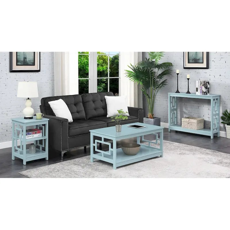 Table console avec étagère, 2 niveaux, montage par 1 personne, couleur expresso/blanc/noir