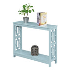 Table console avec étagère, 2 niveaux, montage par 1 personne, couleur expresso/blanc/noir