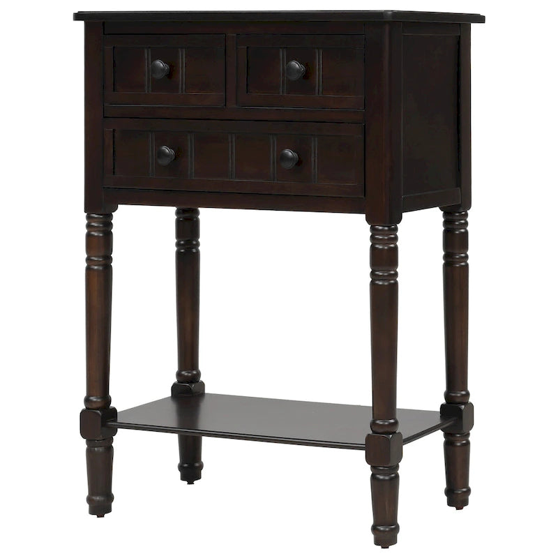 Console à 3 tiroirs multicolore avec étagère inférieure