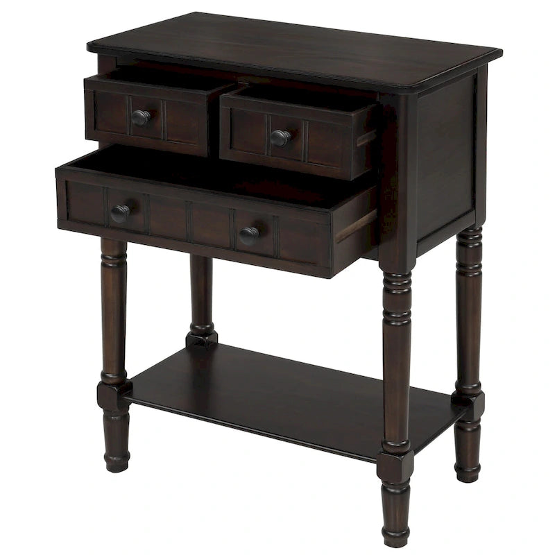 Console à 3 tiroirs multicolore avec étagère inférieure