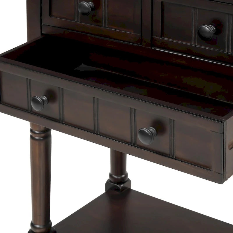 Console à 3 tiroirs multicolore avec étagère inférieure