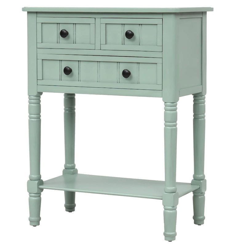 Console à 3 tiroirs multicolore avec étagère inférieure
